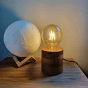 Ver imagem 1 de Luminária Abajur de Mesa Mine em Madeira Minimalista