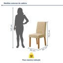 Ver imagem 3 de Kit 6 Cadeiras de Jantar Estofadas Veludo Laini Bege Amêndoa Clean/Creme