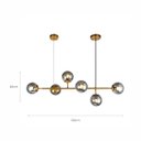 Ver imagem 3 de Pendente de Teto Luxus Dourado com Globos de Vidro 120x45cm