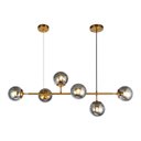 Ver imagem 1 de Pendente de Teto Luxus Dourado com Globos de Vidro 120x45cm
