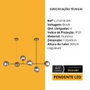 Ver imagem 7 de Pendente de Teto Luxus Dourado com Globos de Vidro 120x45cm