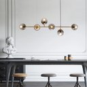 Ver imagem 4 de Pendente de Teto Luxus Dourado com Globos de Vidro 120x45cm