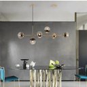 Ver imagem 2 de Pendente de Teto Luxus Dourado com Globos de Vidro 120x45cm