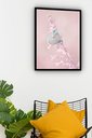Ver imagem 2 de Quadro Decorativo Borboleta Azul Flor Rosa - 70x50cm:moldura Branca