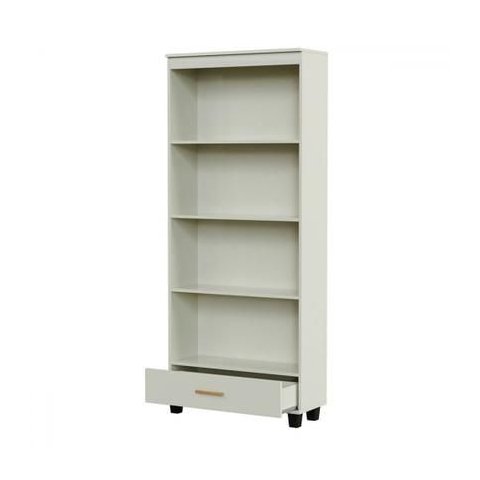 Estante C/1 Gaveta e Prateleiras - Off White/gold - C57