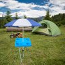 Mesa Dobravel para Petiscos Praia e Suporte Guarda Sol Chão Cor:azul - 4