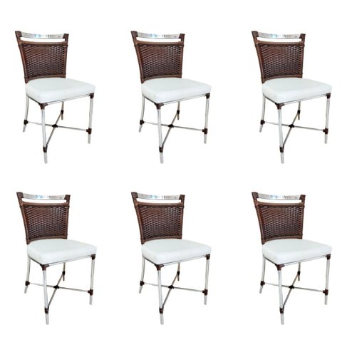 Kit 6 Cadeira Rio Fibra Sintética e Estofado com Acquablock