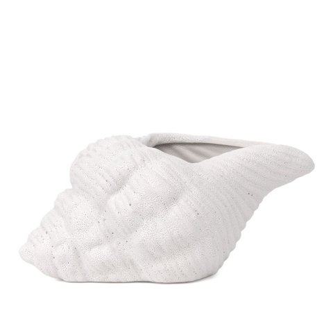 Escultura Decorativa Concha em Cerâmica Branca 27,5cm 22478 Mart
