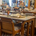 Ver imagem 2 de Mesa Bistrô Alta Gourmet 170 x 70 Cm Irlanda Tampo Vidro Off White Base Madeira Maciça Imbuia