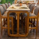 Ver imagem 4 de Mesa Bistrô Alta Gourmet 170 x 70 cm Irlanda Tampo Vidro Off White Base Madeira Maciça Imbuia