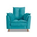 Ver imagem 4 de Poltrona Confortável para Amamentação com Puff Fibras Macias Azul Turquesa