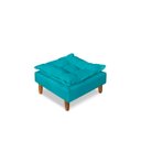 Ver imagem 5 de Poltrona Confortável para Amamentação com Puff Fibras Macias Azul Turquesa