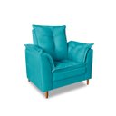 Ver imagem 3 de Poltrona Confortável para Amamentação com Puff Fibras Macias Azul Turquesa