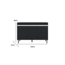 Ver imagem 2 de Balcão Gabinete Manu 120cm ComTampo e Armário Aéreo Andreia 120cm  Preto - Ajl Móveis