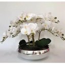 Ver imagem 1 de Arranjo Orquídeas De Silicone 10 Hastes Para Mesa Com Vaso