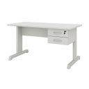 Ver imagem 2 de Mesa Escritório 1,20×0,60m c/ Gavetas – Cinza/Cinza - 53084