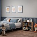 Ver imagem 2 de Estante Infantil Barcelona sem Porta 3 Prateleiras 70cm Marrom Mercado Das Prateleiras