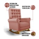 Ver imagem 4 de Poltrona de Amamentação com Balanço e Puff Manu Veludo Base de Madeira - D’Rossi Cor Rose