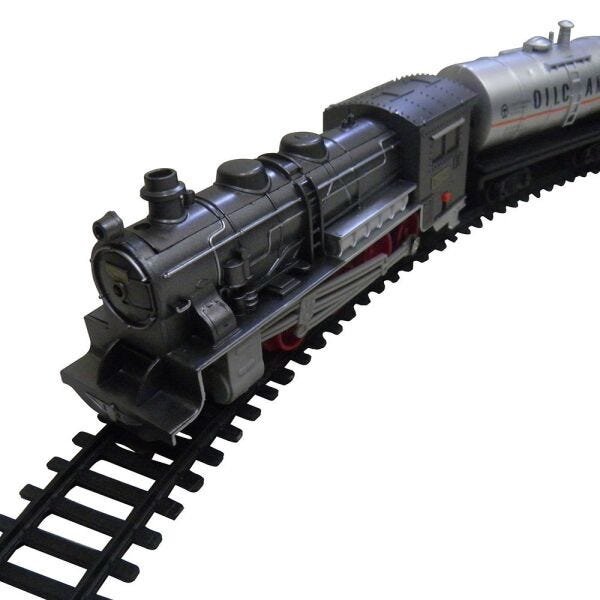 Trem de Brinquedo com Trilhos Elétrico Ferrorama Locomotiva com Luz e Som