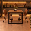 Ver imagem 4 de Mesa de Jantar Reforçada Industrial 170x70cm Tampo Marrom Pés Preto