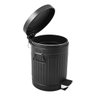 Lixeira de Ferro 12 Litros Com Pedal Preto Fosco Lixo Cesta Casa Cozinha (DMH5266) - 3