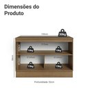 Ver imagem 2 de Balcão de Cozinha 120 Cm 2 Portas Rustic/preto Lux Madesa Rustic/preto