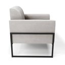 Ver imagem 4 de Kit 2 Poltronas Base Industrial Alta Preto Marisa Veludo D03 - D’Rossi Cinza