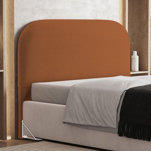 Cabeceira Cama Box Casal 140cm Orgânica Lanna W01 Bouclê Terracota - Lyam Decor