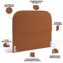 Ver imagem 4 de Cabeceira Cama Box Casal 140cm Orgânica Lanna W01 Bouclê Terracota - Lyam Decor