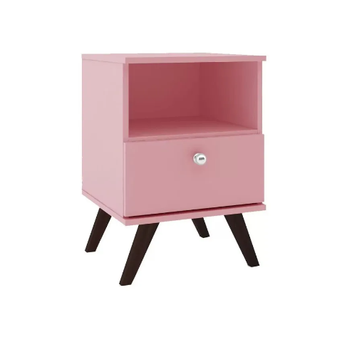 Mesa de Cabeceira Rêtro 1gav Rosa Cod: 657.035