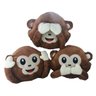 Kit Almofadas 3 Peças Macacos Plush Grande Não Escuto, Não Vejo e Não Falo Marrom - 1