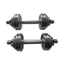 Ver imagem 4 de Kit 2 Barras com Anilhas Ferro Fundido Pelegrin PEL-10CR Cromado 15kg