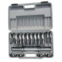 Ver imagem 1 de Kit 2 Barras com Anilhas Ferro Fundido Pelegrin PEL-10CR Cromado 15kg