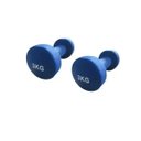 Ver imagem 1 de Kit 2 Halteres em Ferro Fundido Revestido com Neoprene Pelegrin PEL-03DB 3kg - Azul