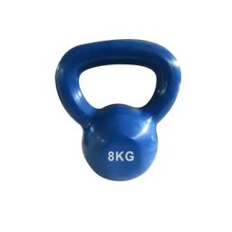 Kit 2 Halteres Kettlebell em ferro fundido Pelegrin PEL-08KB Emborrachado 8kg - Azul - 3