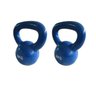 Kit 2 Halteres Kettlebell em ferro fundido Pelegrin PEL-08KB Emborrachado 8kg - Azul - 1
