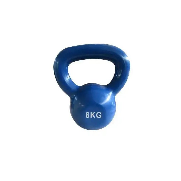 Haltere Kettlebell em ferro fundido Pelegrin PEL-08KB Emborrachado 8kg - Azul