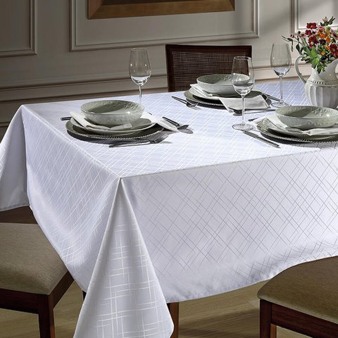 Toalha de Mesa Retangular Requinte 1,6m x 2,7m - Dohler Tj 5795 branco