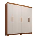 Ver imagem 2 de Guarda-Roupa Infantil 6 Portas 100% MDF 164cm Stellari Espresso Móveis Marrom/Cinamomo/Off White