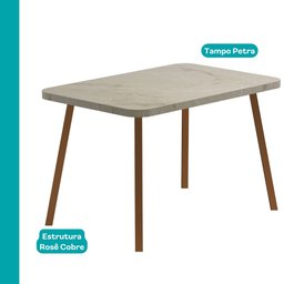 Conjunto Sala de Jantar 4 Cadeiras Monte Carlo Carraro Petra Rose - 4