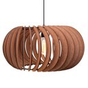 Ver imagem 4 de Kit 3 Pendente Mdf Poptem Elíptica Madeira Lustre 48cm Luminária Sala
