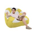Ver imagem 2 de Poltrona Paloma Escritório Sala Pé Plástico Suede Amarelo e Suede Branco - Dominic Decor