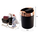 Ver imagem 4 de Kit Café Rosé Gold Porta Sachês Lixeira 5 Litros Basculante - Preto/Rosé Gold