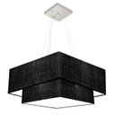 Ver imagem 1 de Lustre Pendente Quadrado Duplo Vivare  Md-4345 Cúpula Tecido 45x35cm - Preto