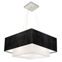 Ver imagem 1 de Lustre Pendente Quadrado Duplo Vivare Md-4345 Cúpula Tecido 45x35cm - Preto / Branco
