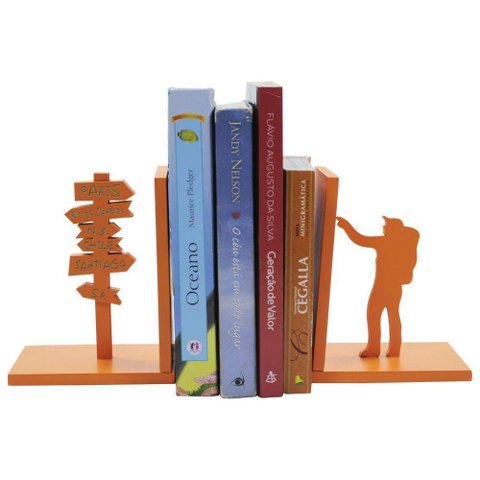 Suporte Aparador de Livros Organizador Bibliocanto Mochileiro
