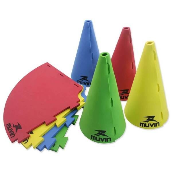 Cone de Marcação – 26cm – MTF-400 - 26cm x 15cm - Azul/Amarelo/Verde/Vermelho - Muvin