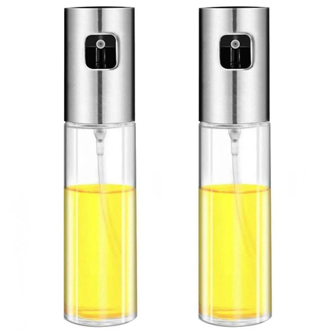 Kit 2 Porta Azeite Spray Galheteiro Dosador Aço Inox 100ml
