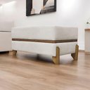 Ver imagem 5 de Puff Recamier Kodama para Cama Queen 150cm Pé Castanho Bege Bouclé
