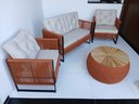 Ver imagem 1 de Jogo Varanda Jardim 1 Sofá 2 Poltronas 1 Mesa em Corda Náutica Alumínio e Madeira